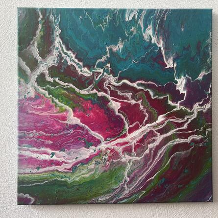 Acryl-Pouringbild farbenfroh 