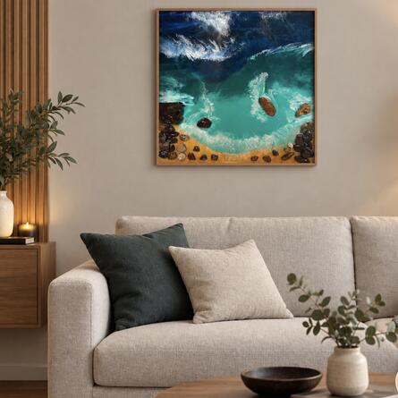 Auszeit am Meer (Bild mit Epoxidharz//Glasoptik) 