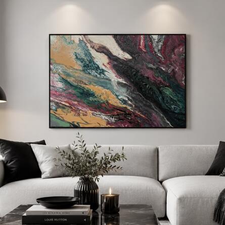 Buntes Acryl-Pouringbild 